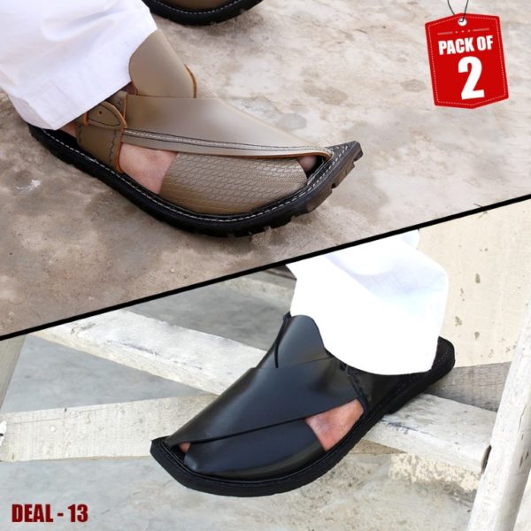 DEAL-13-peshawari-sandal-charsadda-chappal-kheri-deal-buy-1-get-1-free-pure leather-getitpk